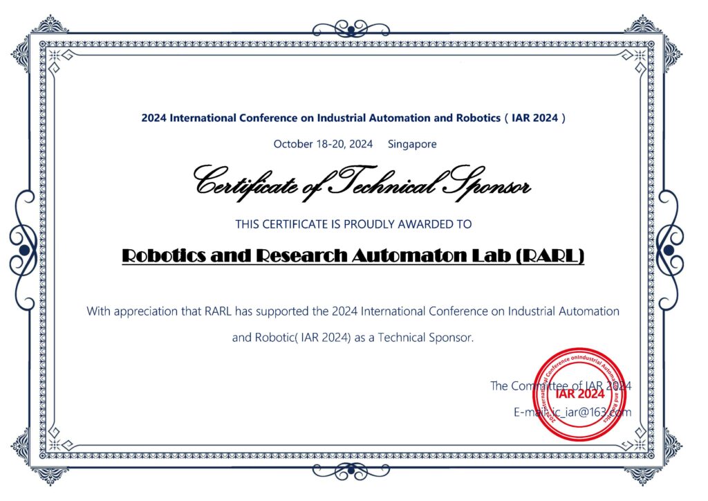 RARL_Certificate of Technical Sponsor at IAR 2024 - RARL